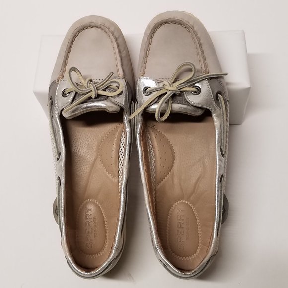 Sperry Topsider Gray & Silver Metallic Angelfish Boat Shoe - Picture 9 of 16